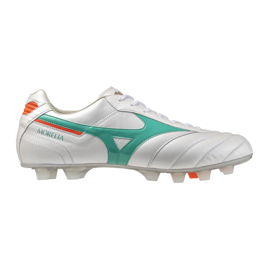 Mizuno Fußballschuhe Morelia II Elite, White/arcadia/lava Orange – weiß / 40