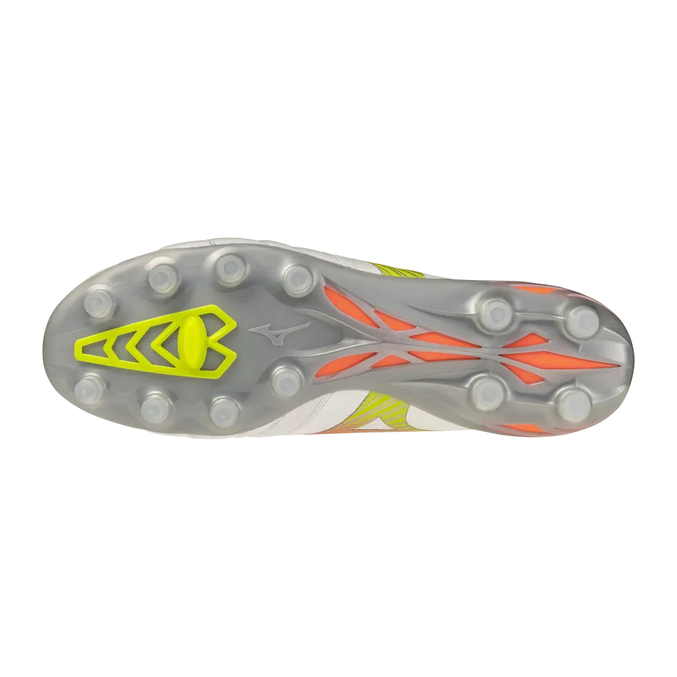Mizuno Fußballschuhe Morelia Neo V B Elite, White/lava Orange/evening Primrose