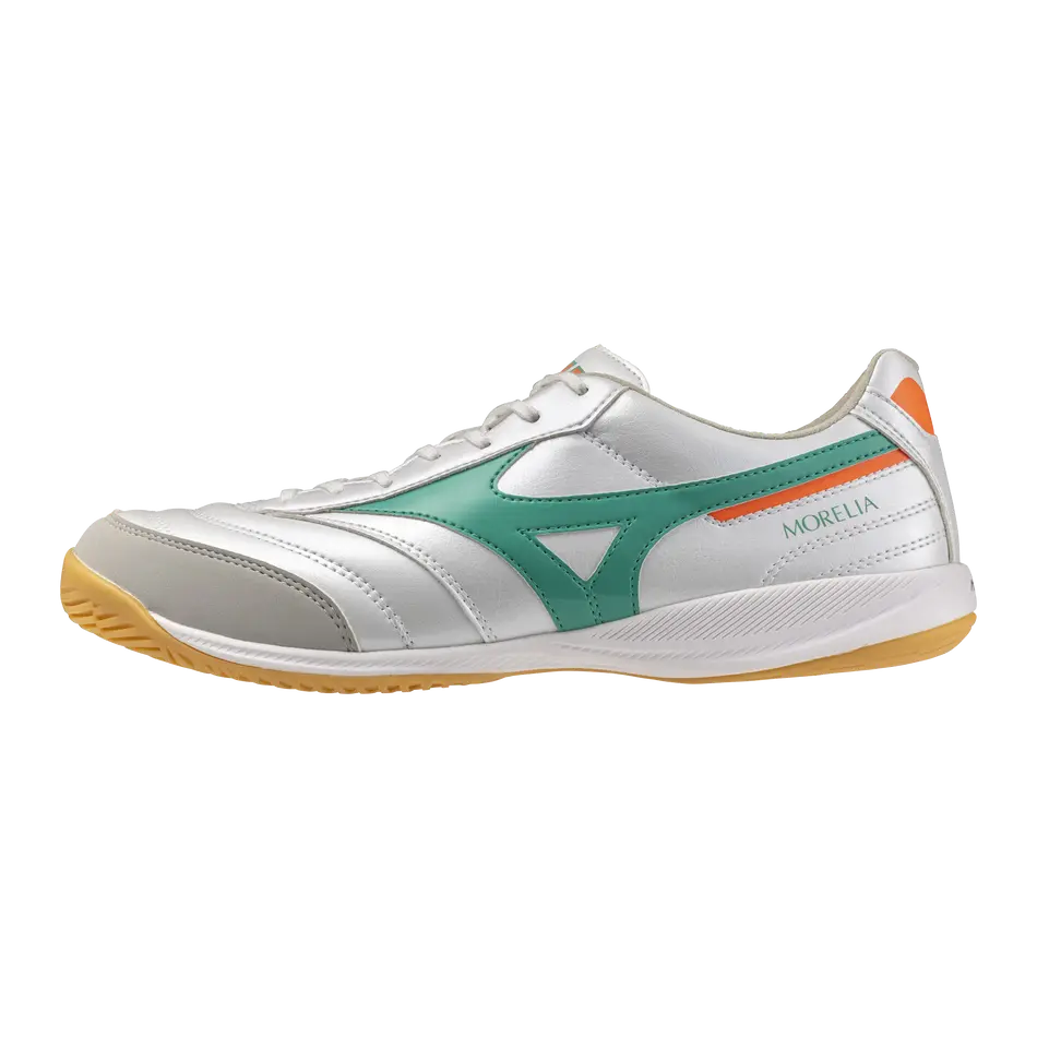 Mizuno Hallenfußballschuhe Morelia Sala Pro IN, White/arcadia/lava Orange