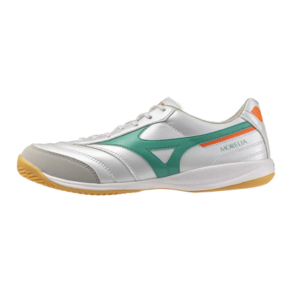 Mizuno Hallenfußballschuhe Morelia Sala Pro IN, White/arcadia/lava Orange