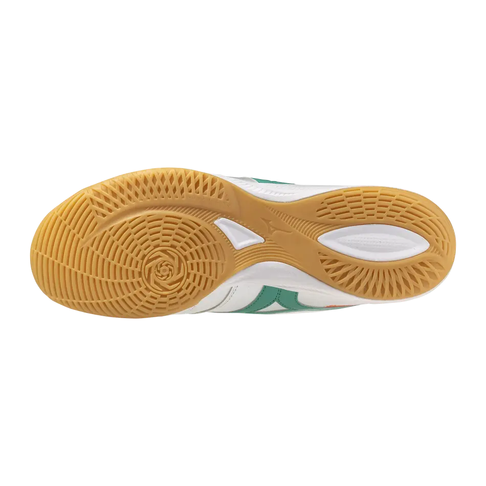 Mizuno Hallenfußballschuhe Morelia Sala Pro IN, White/arcadia/lava Orange – Bild 