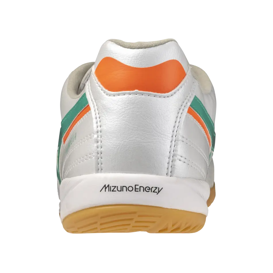 Mizuno Hallenfußballschuhe Morelia Sala Pro IN, White/arcadia/lava Orange – Bild 