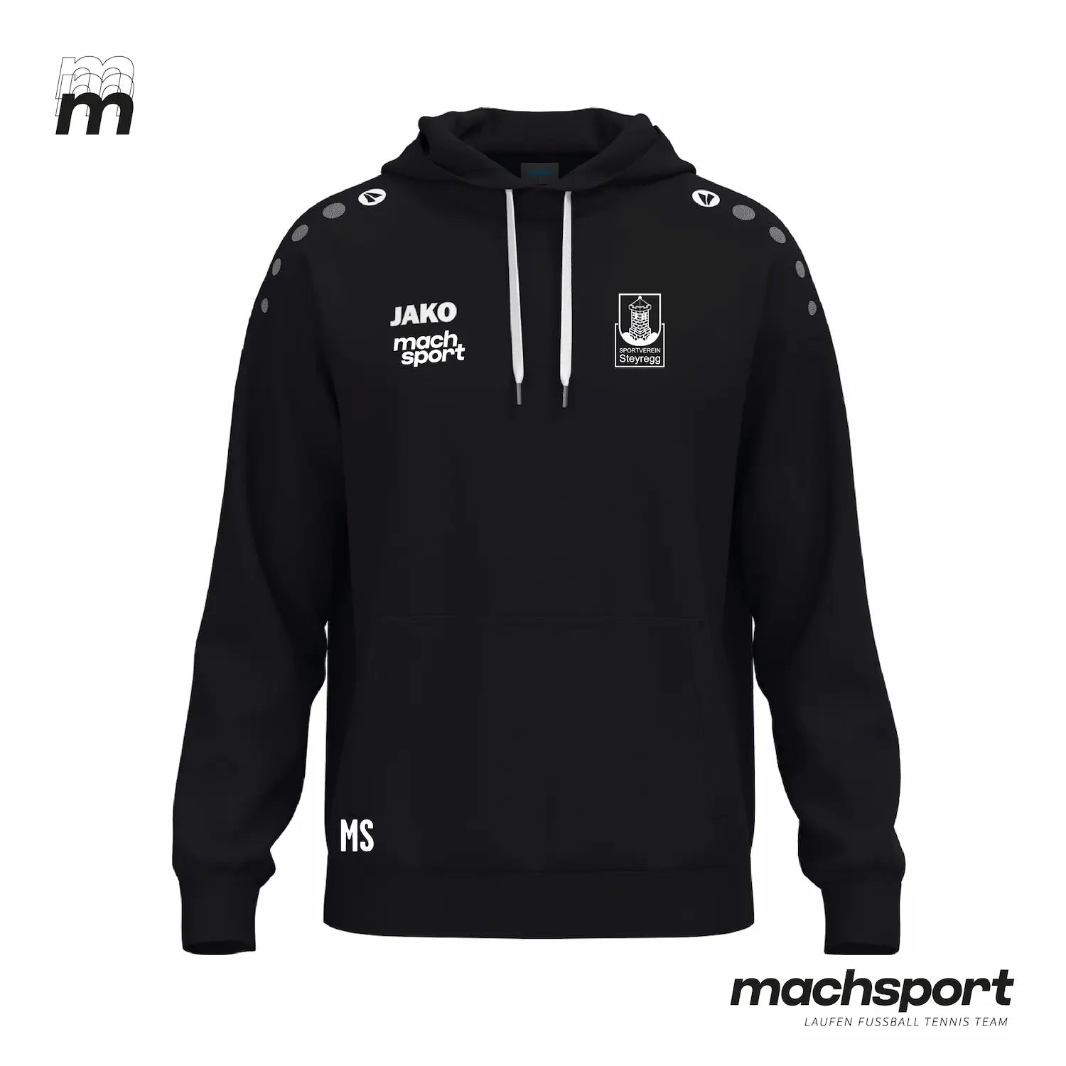 SV Steyregg KM/1b Lifestyle Kapuzensweat schwarz - machsport – Bild 