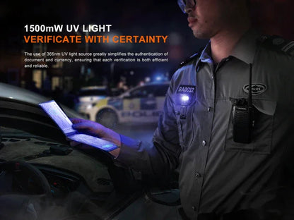 Fenix SW05R-UV kompakte Taschenlampe mit weißem Licht und starkem UV-Licht, 150 Lumen (Weißlicht)