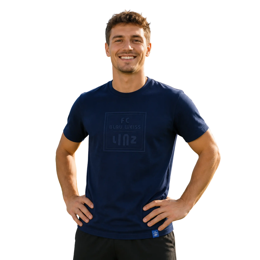 FC Blau Weiß Linz T-Shirt mit geprägtem Logo