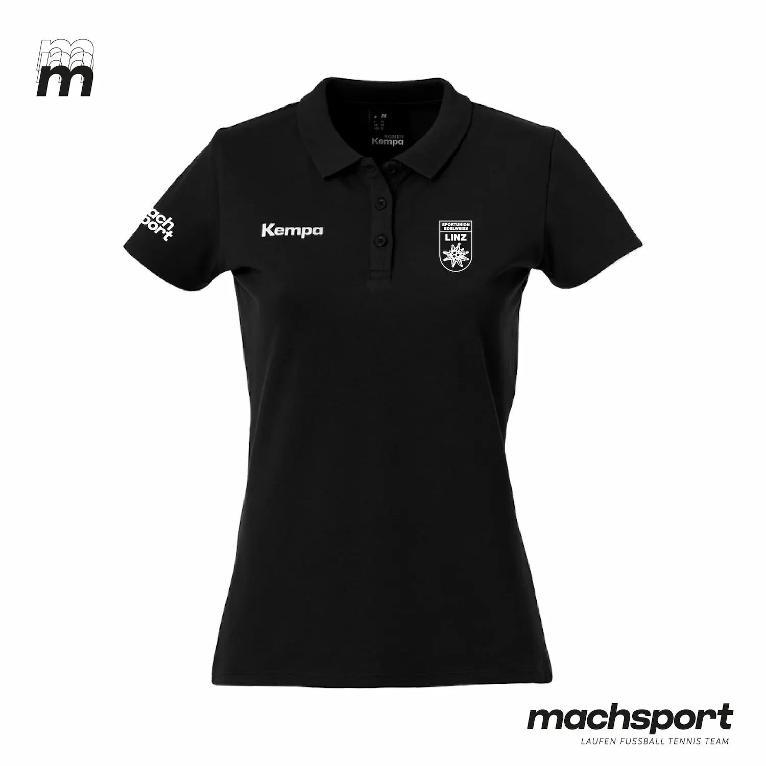 Sportunion Edelweiss Linz Handball Poloshirt Damen funktionell - Schwarz – Bild 