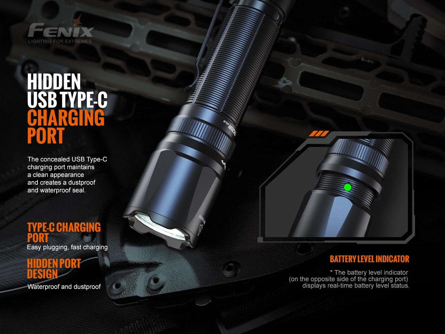 Fenix TK20R V2.0 Wiederaufladbare Mehrzweck-Taschenlampe mit Doppelschalter, 3000 Lumen