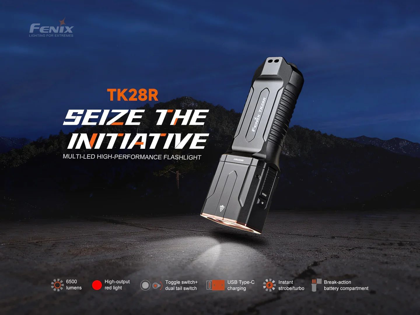 Fenix TK28R Multi-Beam Hochleistungs-Taschenlampe, 6500 Lumen