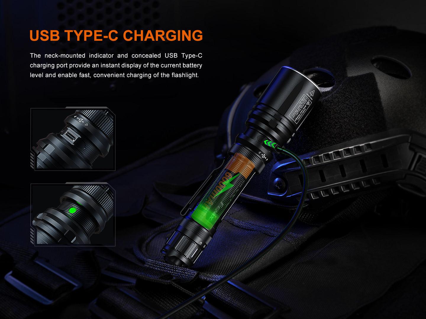 Fenix TK30R Taktische Taschenlampe mit weißem Laser, 500 Lumen Weißlicht