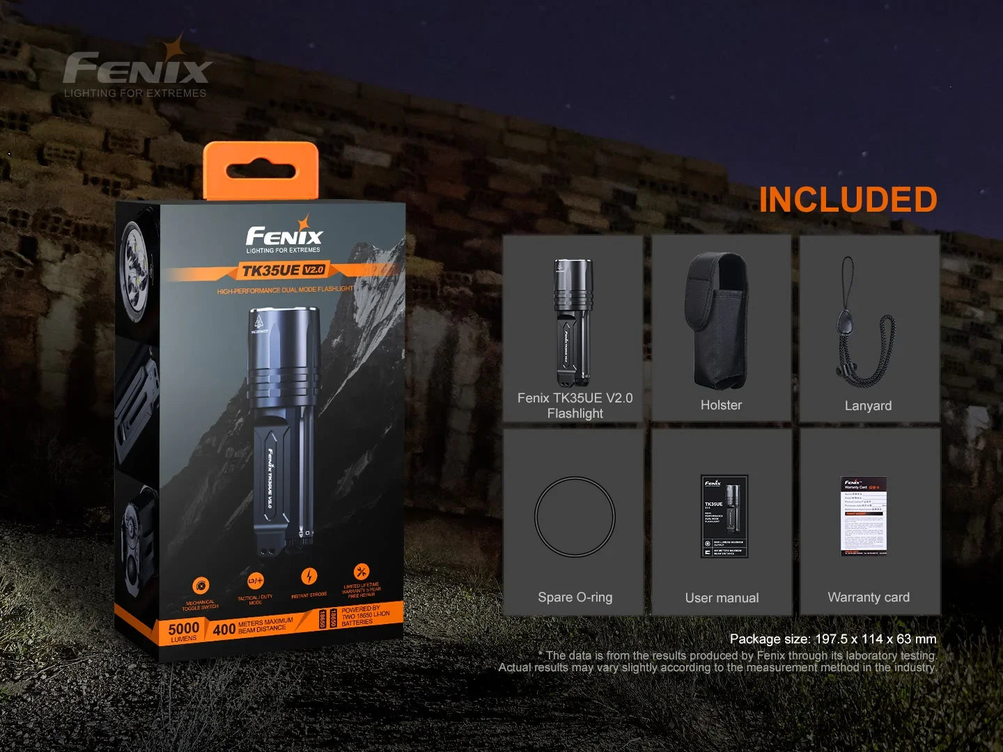 Fenix TK35UE V2.0 Leistungsstarke taktische Dual-Mode-Taschenlampe, 5000 Lumen – Bild 