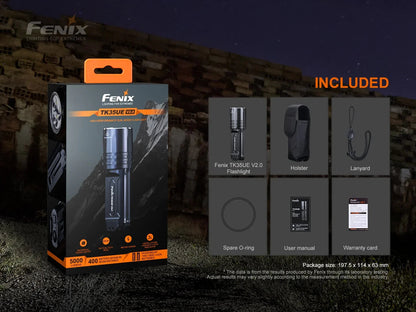 Fenix TK35UE V2.0 Leistungsstarke taktische Dual-Mode-Taschenlampe, 5000 Lumen