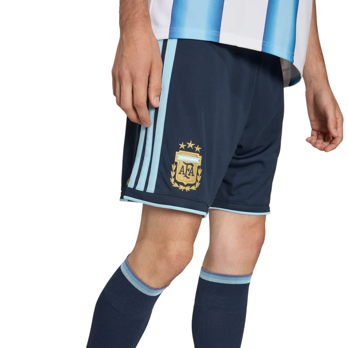 Argentinien Herrenfußballshort Home, Replica Heimshorts mit Climacool für Training, Spiel und Fanwear - machsport