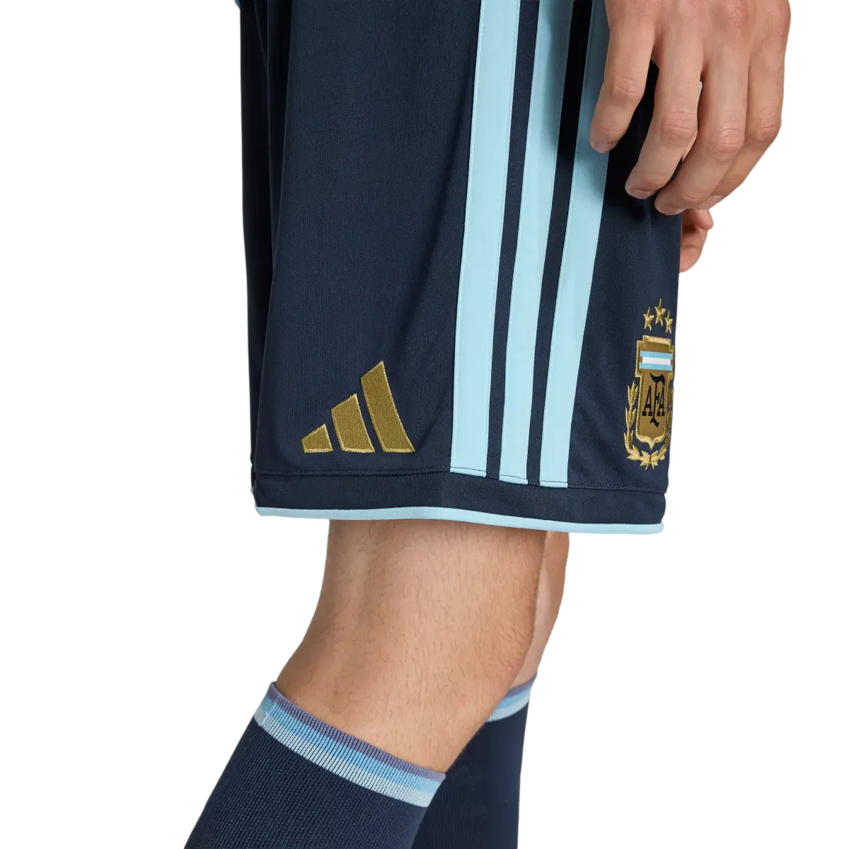 Argentinien Herrenfußballshort Home, Replica Heimshorts mit Climacool für Training, Spiel und Fanwear - machsport – Bild 