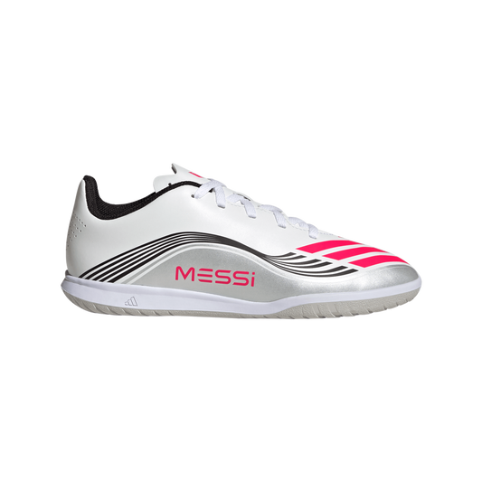 Adidas Kinderhallenfußballschuhe F50 Messi Club In – weiß / 36 2/3