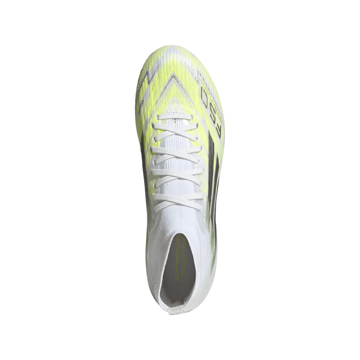 Adidas Fußballschuhe F50 Sparkfusion Pro FG/AG, Rasen- und Kunstrasenfußballschuhe, seitliche Ansicht, transparente Hintergrund