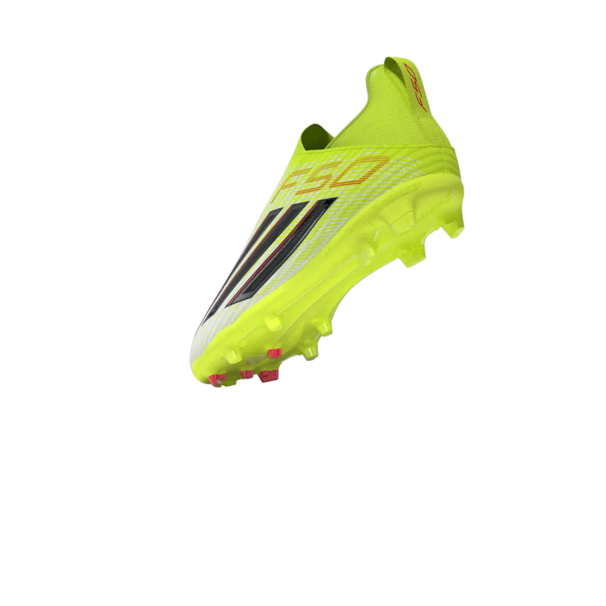 Adidas Kinderfußballschuhe F50 League LL FG/MG auf Rasen und Kunstrasen, seitliches Profil mit Schnürung – Bild 