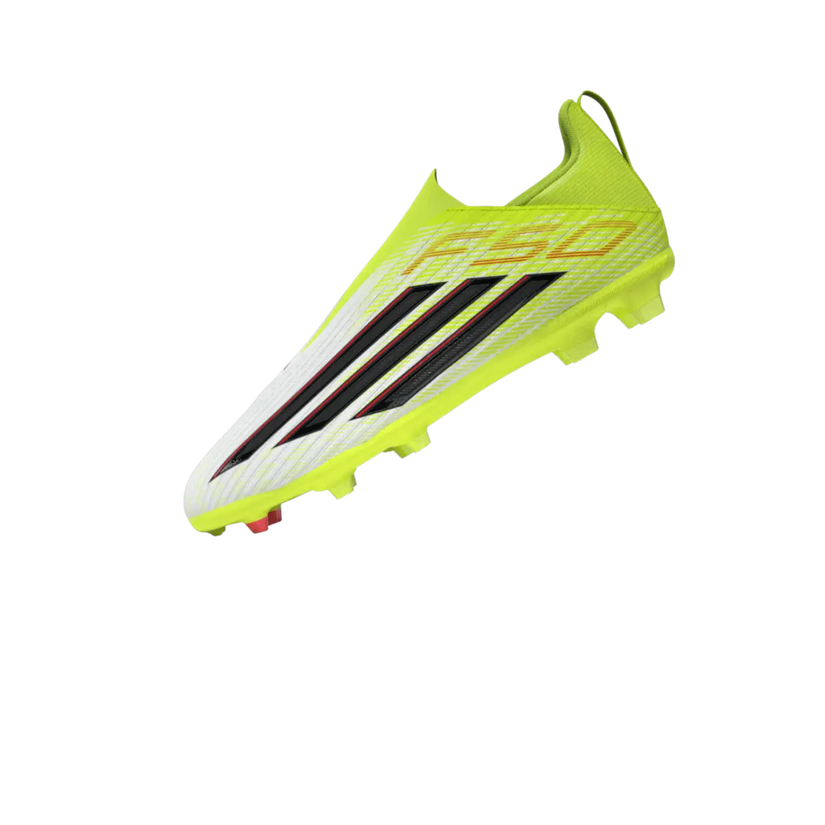 Adidas Kinderfußballschuhe F50 League LL FG/MG für Rasen und Kunstrasen, sichtbar mit weißen und schwarzen Details – Bild 