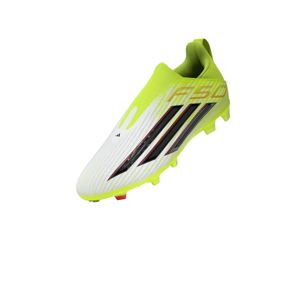 Adidas Kinderfußballschuhe F50 League LL FG/MG für Rasen und Kunstrasen, seitliche Ansicht, reflektierende Details, transparente Oberfläche – Bild 
