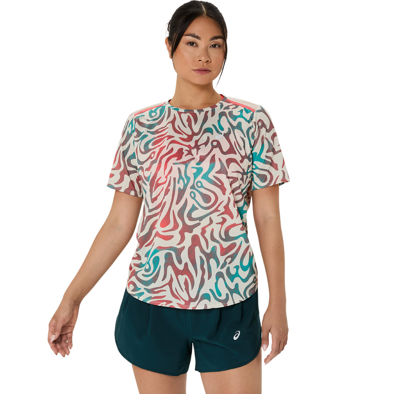 Asics Damenlaufshirt Road All Over Print SS Top - machsport – Bild 