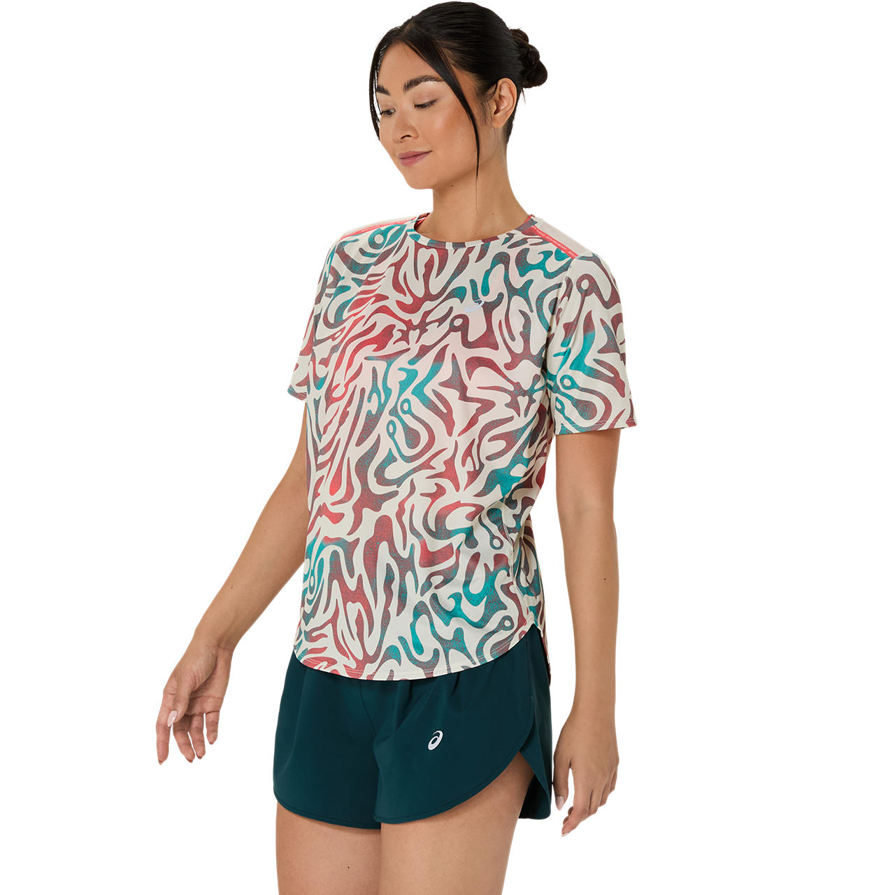 Asics Damenlaufshirt Road All Over Print SS Top - machsport