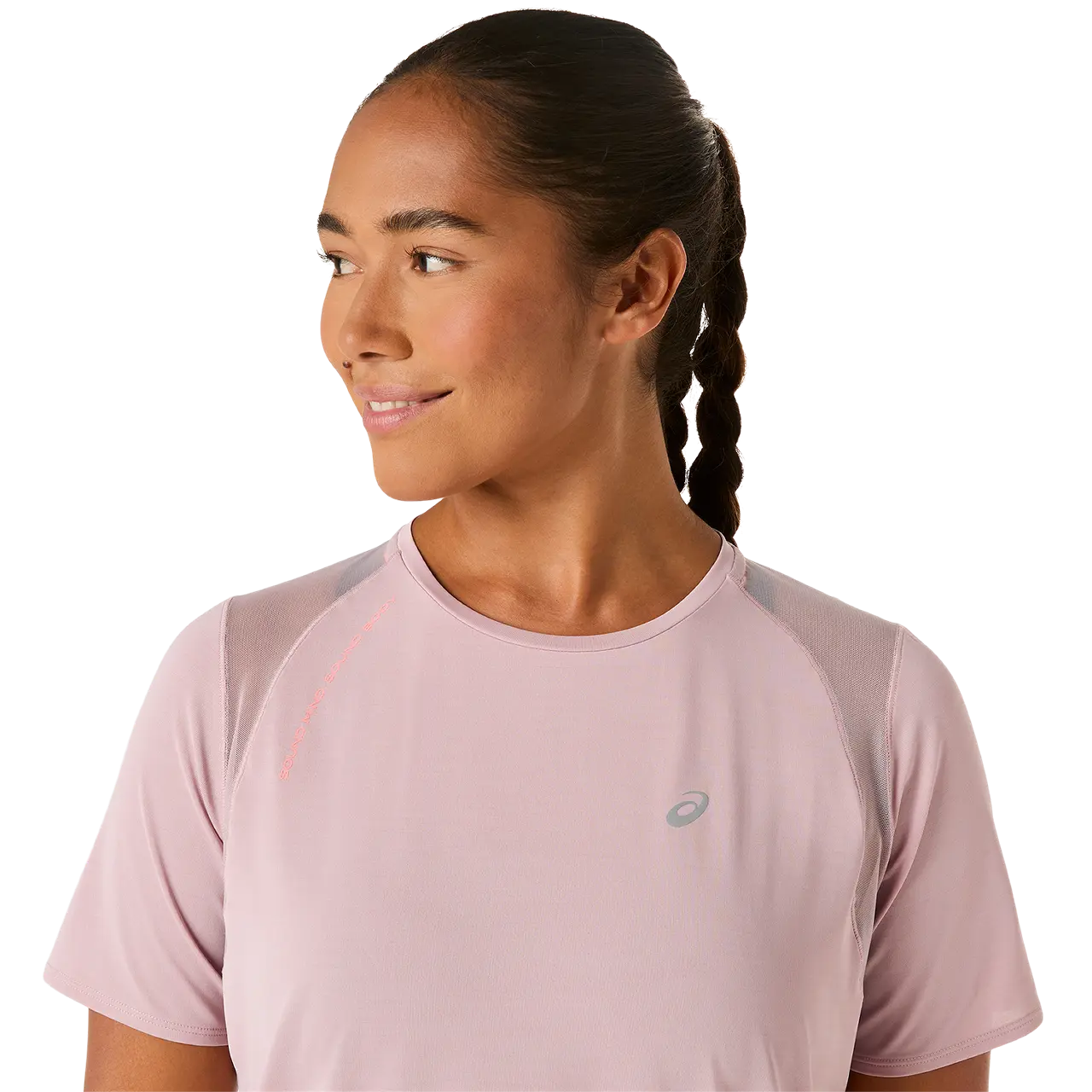 Asics Damenlaufshirt Road SS Top, leichtes, atmungsaktives Laufshirt für Damen, gelb mit kurzen Ärmeln und reflektierenden Details.