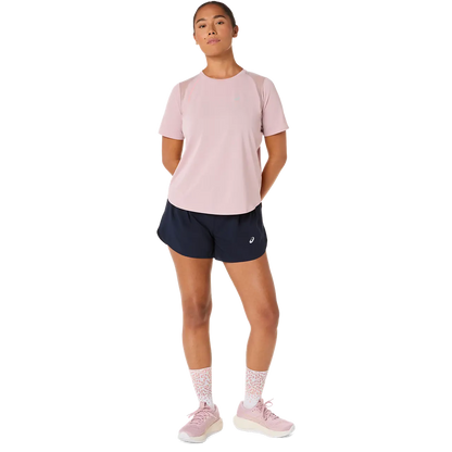 Asics Damenlaufshirt Road SS Top, leichtes atmungsaktives Laufshirt mit kurzen Ärmeln, ideal für Damen beim Joggen.