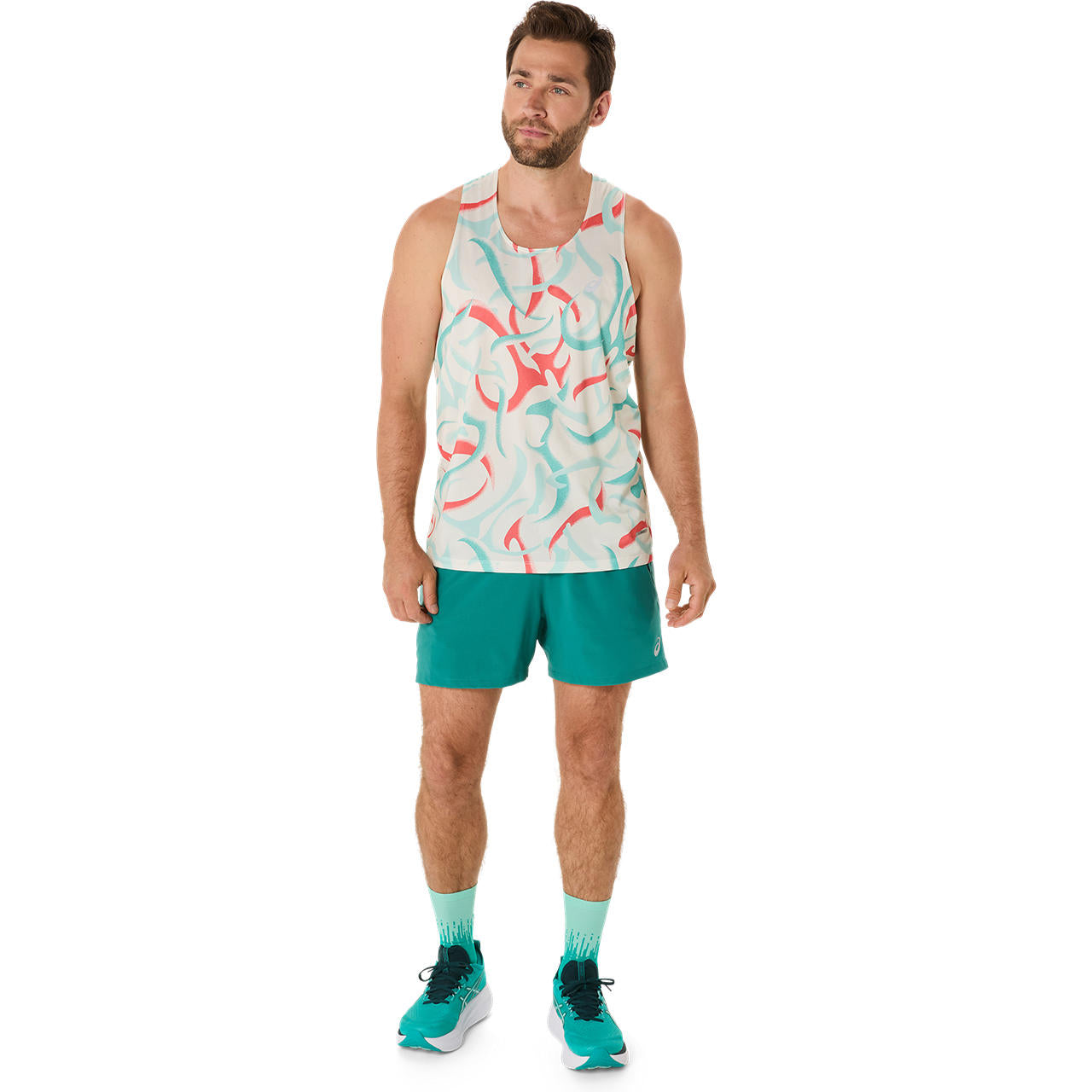 Asics Herrenlaufshirt Road All Over Print Singlet - machsport – Bild 