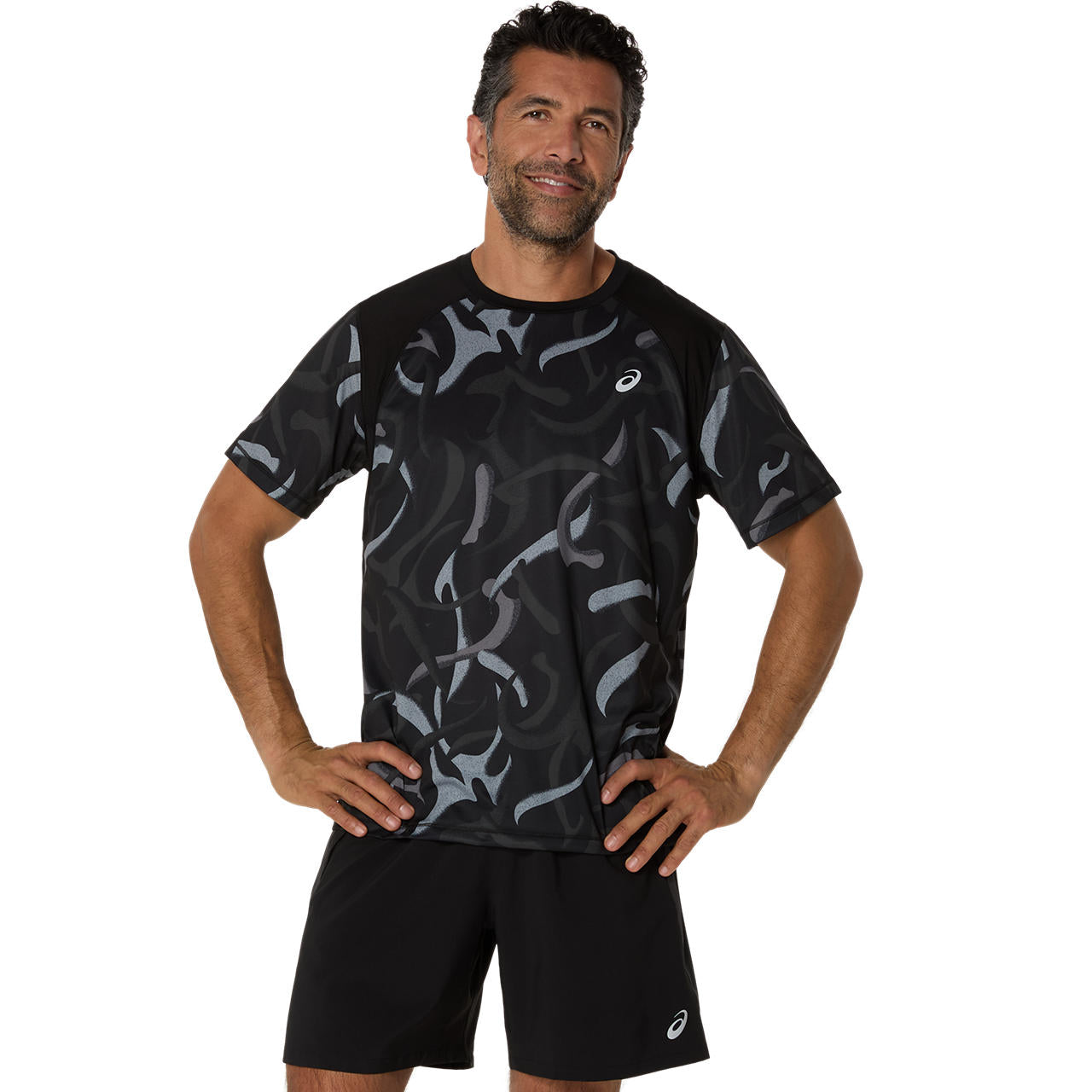 Asics Herrenlaufshirt Road All Over Print SS Top - machsport