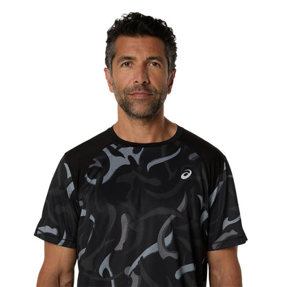 Asics Herrenlaufshirt Road All Over Print SS Top - machsport