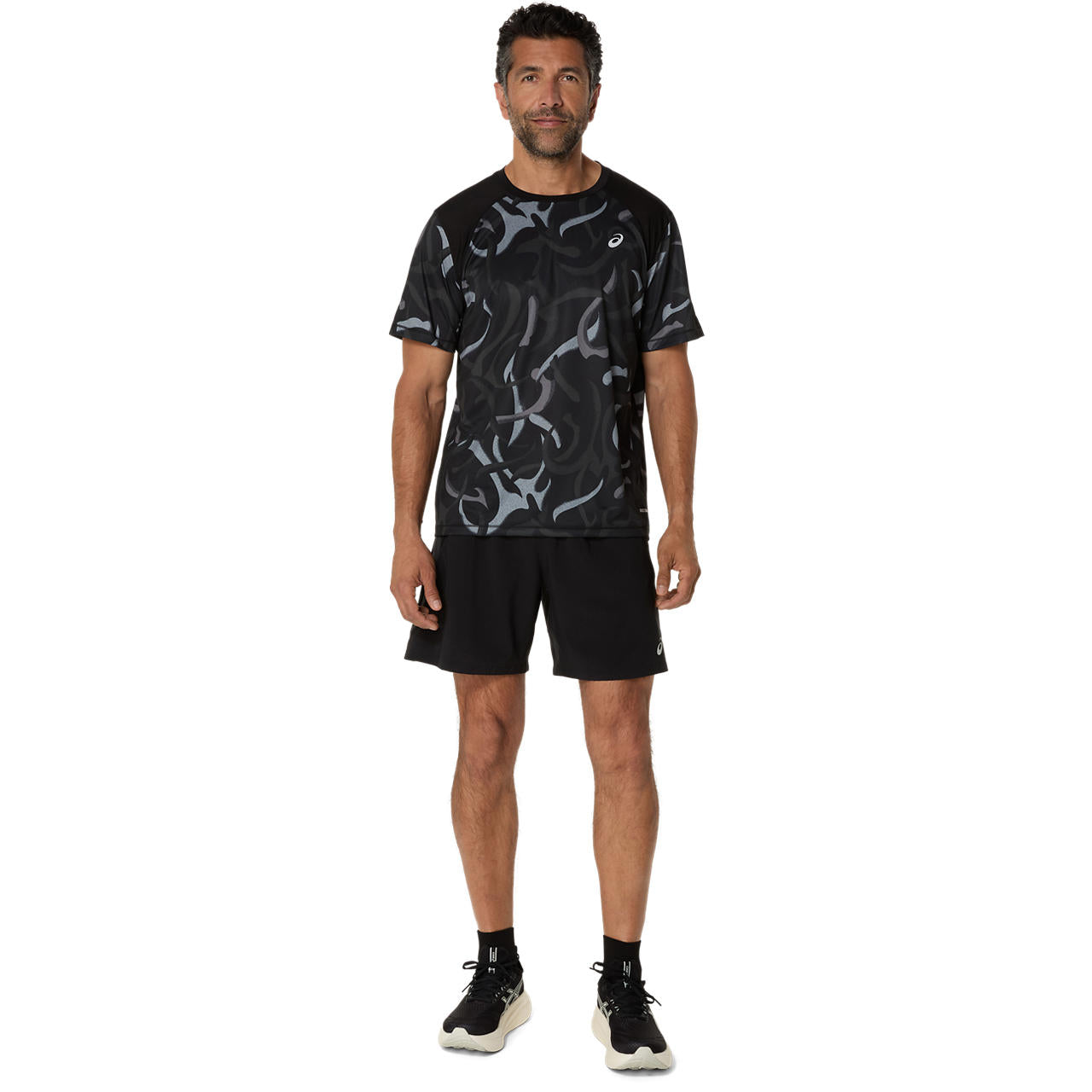 Asics Herrenlaufshirt Road All Over Print SS Top - machsport