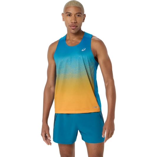 Asics Herrenlaufshirt Road Fade Singlet – türkis / S
