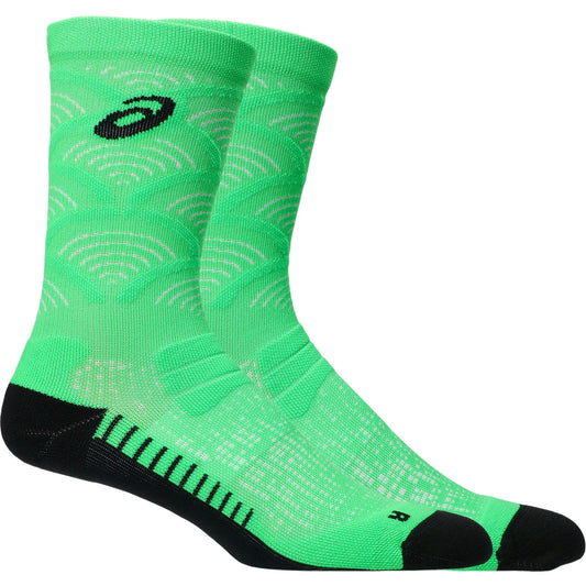 Asics Laufsocken Performance Run Sock Crew – Rückansicht – neongrün / 39-42