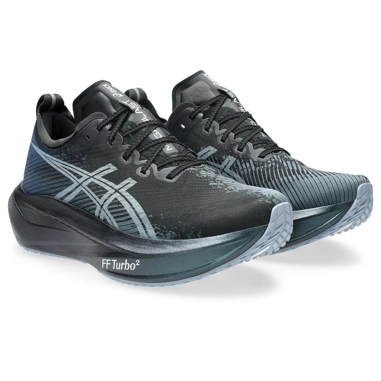 Asics Laufschuhe Megablast, neutrale Straßenlaufschuhe mit maximalem Bounce für schnell, black/white - machsport