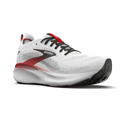 Brooks Herrenlaufschuhe Adrenaline GTS 25 White/Black/Red, Stabilitätsschuh mit GuideRails Support - machsport