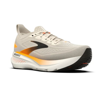 Brooks Herrenlaufschuhe Glycerin 23 Arctic Wolf/Angora/Orange, komfortabler Laufschuh für weiche Landungen - machsport
