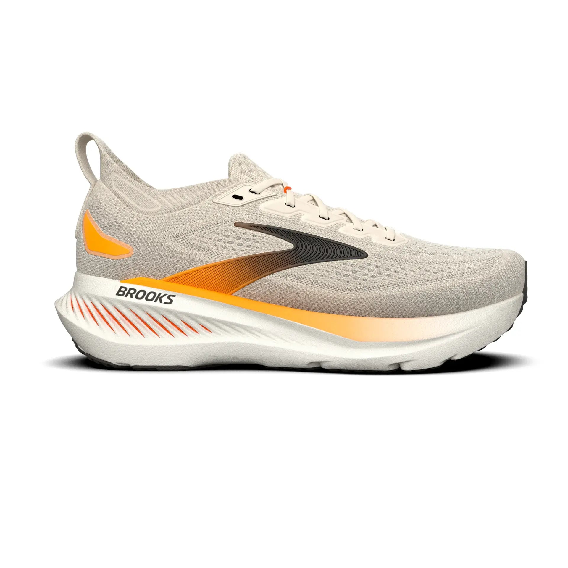 Brooks Herrenlaufschuhe Glycerin 23 Arctic Wolf/Angora/Orange, komfortabler Laufschuh für weiche Landungen - machsport – Bild 