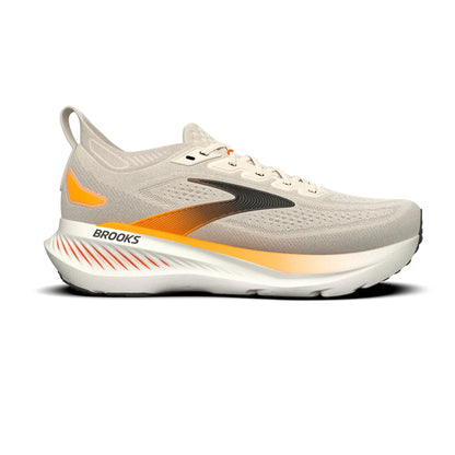 Brooks Herrenlaufschuhe Glycerin 23 Arctic Wolf/Angora/Orange, komfortabler Laufschuh für weiche Landungen - machsport