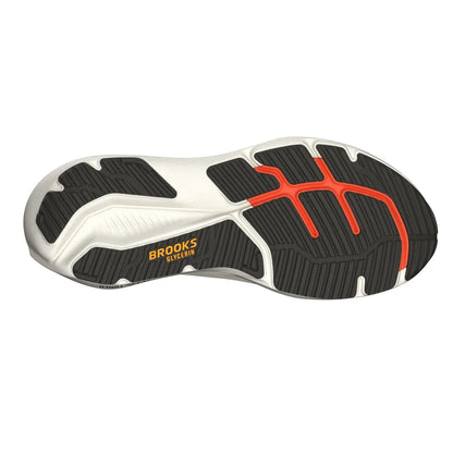 Brooks Herrenlaufschuhe Glycerin 23 Arctic Wolf/Angora/Orange, komfortabler Laufschuh für weiche Landungen - machsport