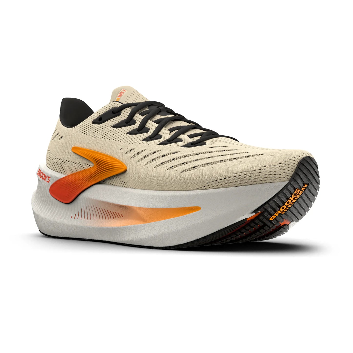 Brooks Herrenlaufschuhe Glycerin Max 2 Rutabaga/Orange/Shocking Orange, maximal gedämpfter Laufschuh für Komfort und sanfte Übergänge - machsport