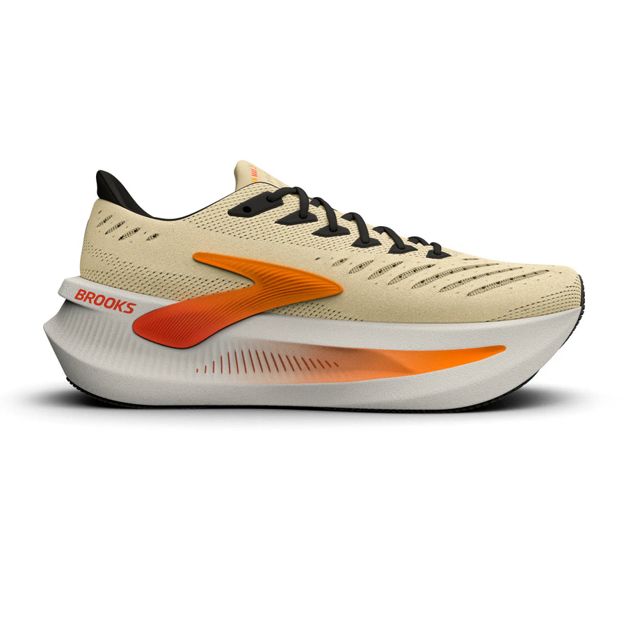 Brooks Herrenlaufschuhe Glycerin Max 2 Rutabaga/Orange/Shocking Orange, maximal gedämpfter Laufschuh für Komfort und sanfte Übergänge - machsport