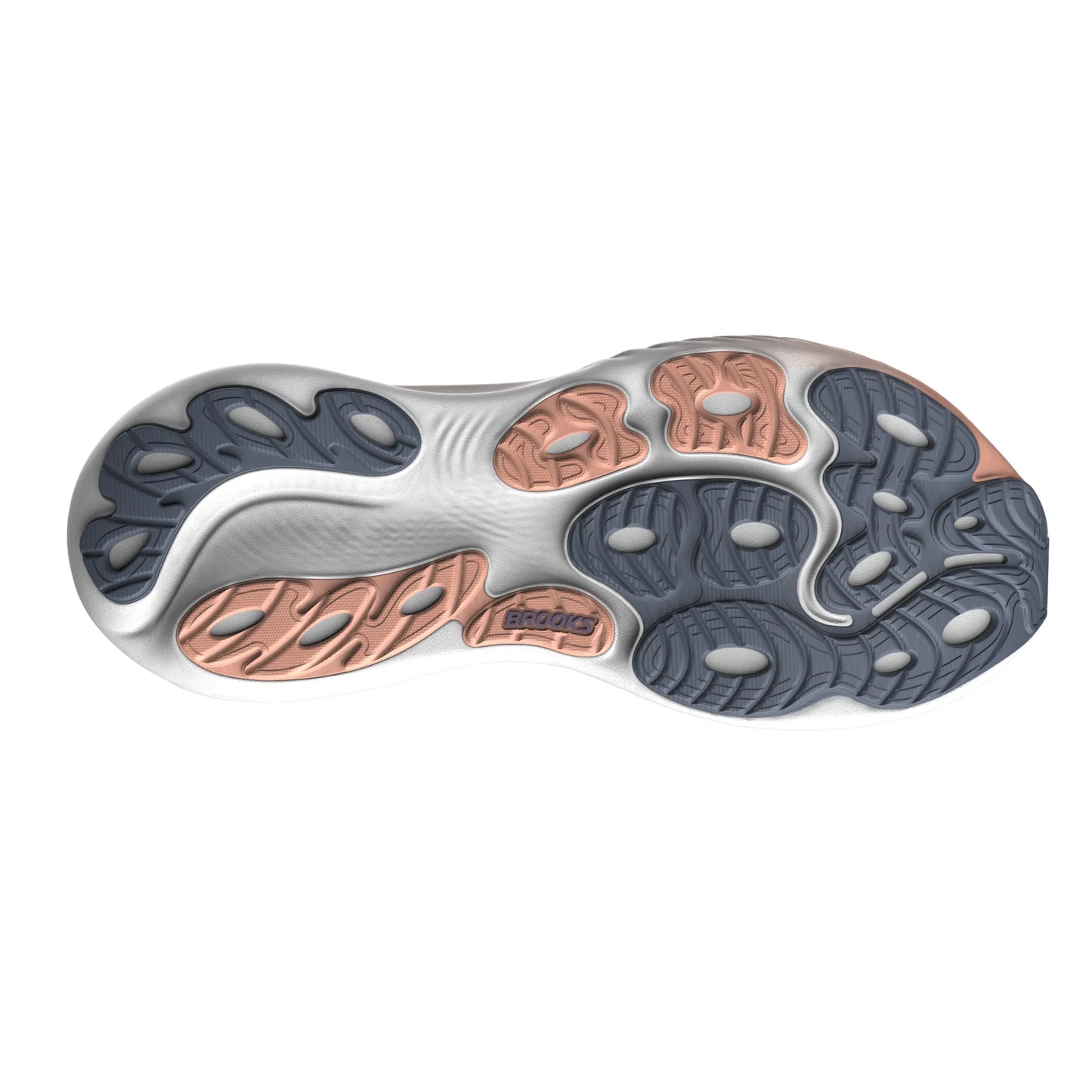 Brooks Damenlaufschuhe Adrenaline GTS 25 Oyster Mushroom/Peach/Grape, Stabilitätsschuh mit GuideRails Support - machsport