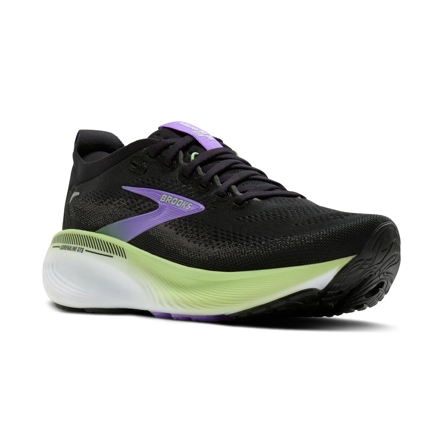 Brooks Damenlaufschuhe Adrenaline GTS 25 Black/Blackened Pearl/Purple, Stabilitätsschuh mit GuideRails Support - machsport
