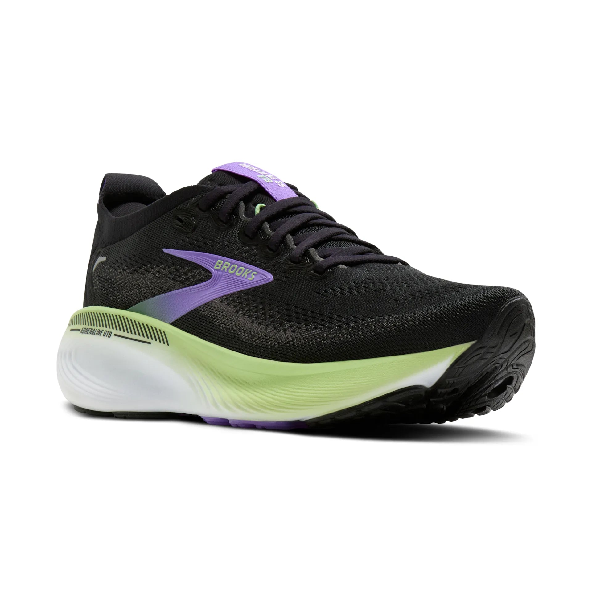 Brooks Damenlaufschuhe Adrenaline GTS 25 Black/Blackened Pearl/Purple, Stabilitätsschuh mit GuideRails Support - machsport – Bild 