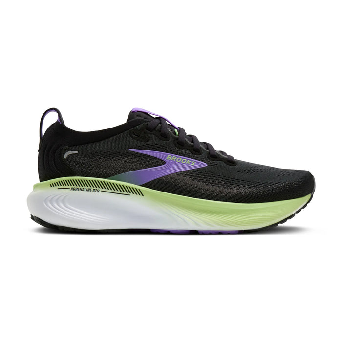 Brooks Damenlaufschuhe Adrenaline GTS 25 Black/Blackened Pearl/Purple, Stabilitätsschuh mit GuideRails Support