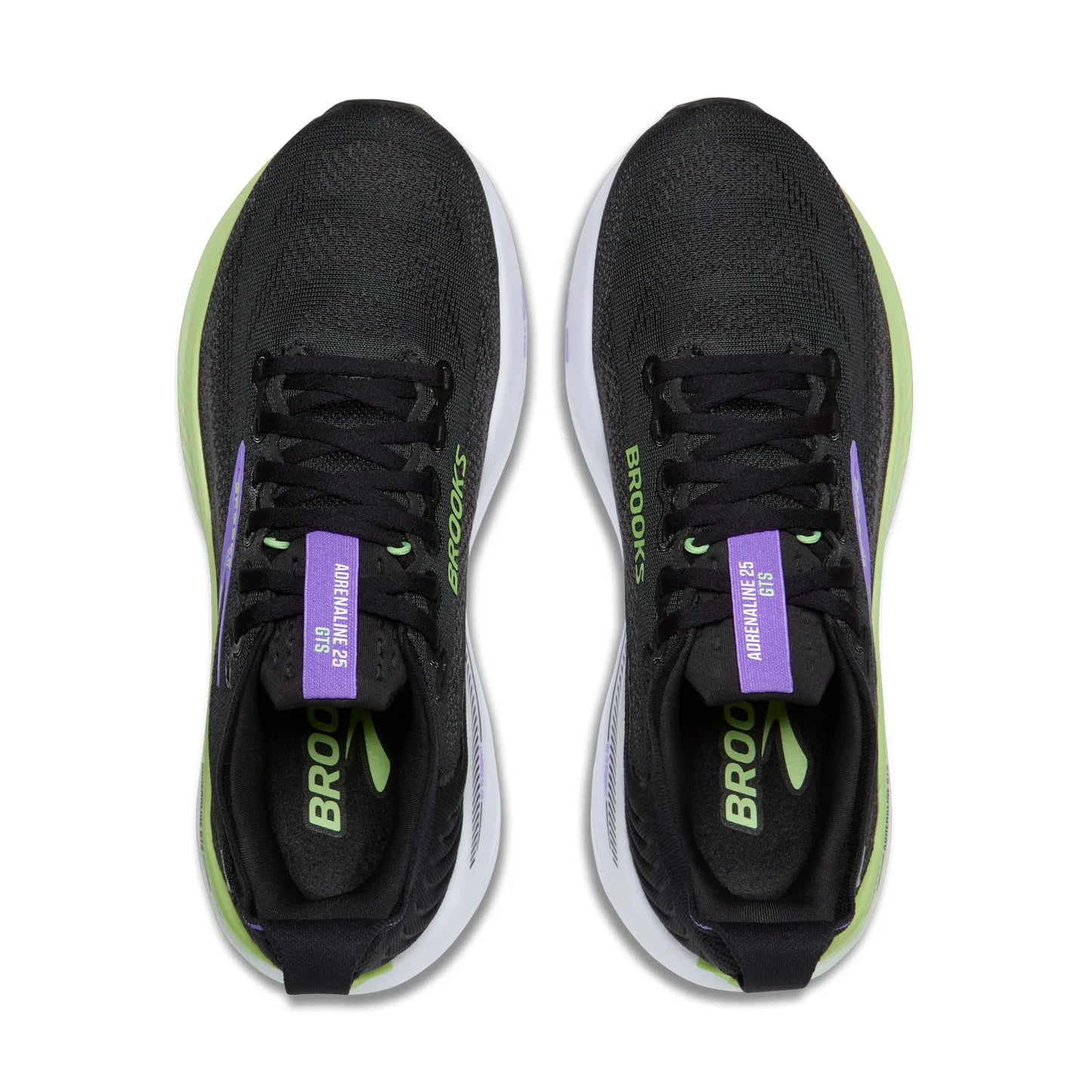 Brooks Damenlaufschuhe Adrenaline GTS 25 Black/Blackened Pearl/Purple, Stabilitätsschuh mit GuideRails Support - machsport