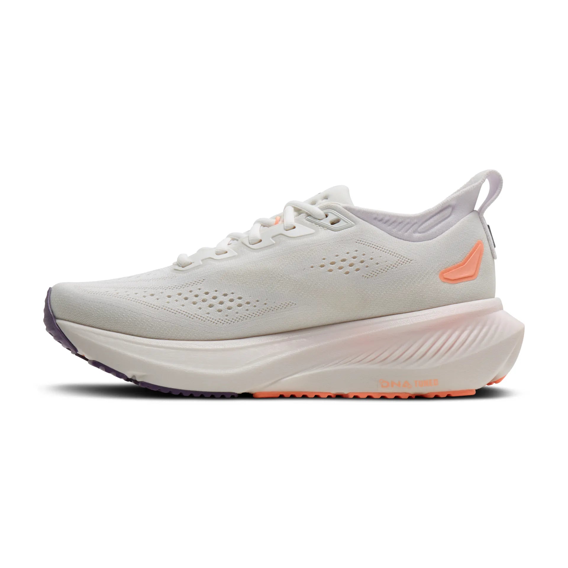 Brooks Damenlaufschuhe Glycerin 23 White/Mulled Grape/Clear, komfortabler Laufschuh für weiche Landungen - machsport – Bild 