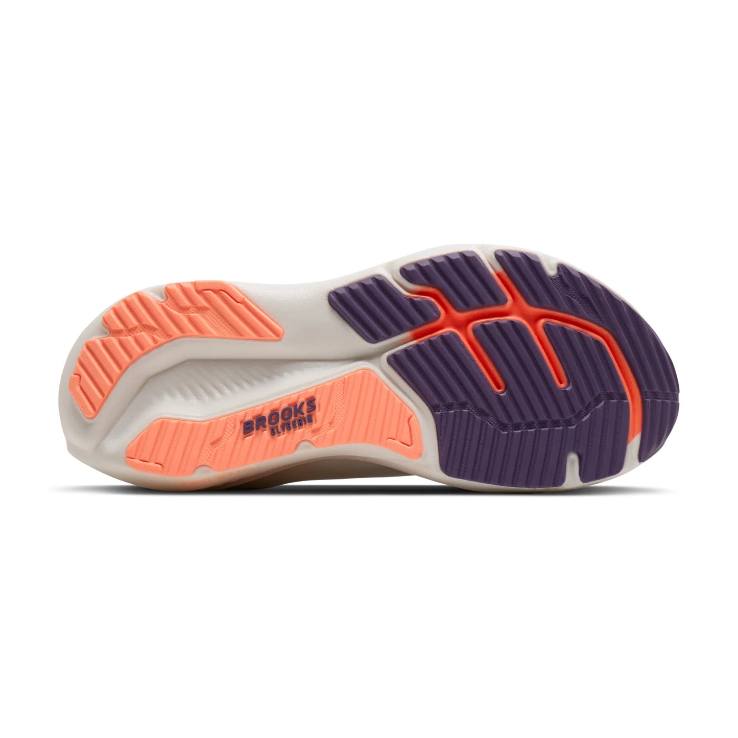 Brooks Damenlaufschuhe Glycerin 23 White/Mulled Grape/Clear, komfortabler Laufschuh für weiche Landungen - machsport