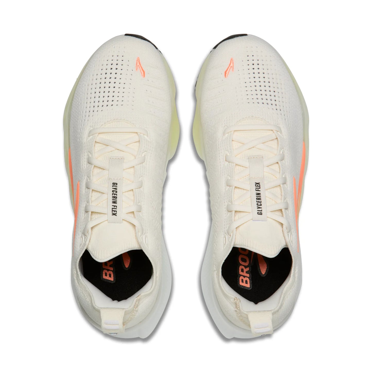 Brooks Damenlaufschuhe Glycerin Flex White/Peach/Nightlife, flexibler Laufschuh für Straße, Long Runs und Workouts - machsport