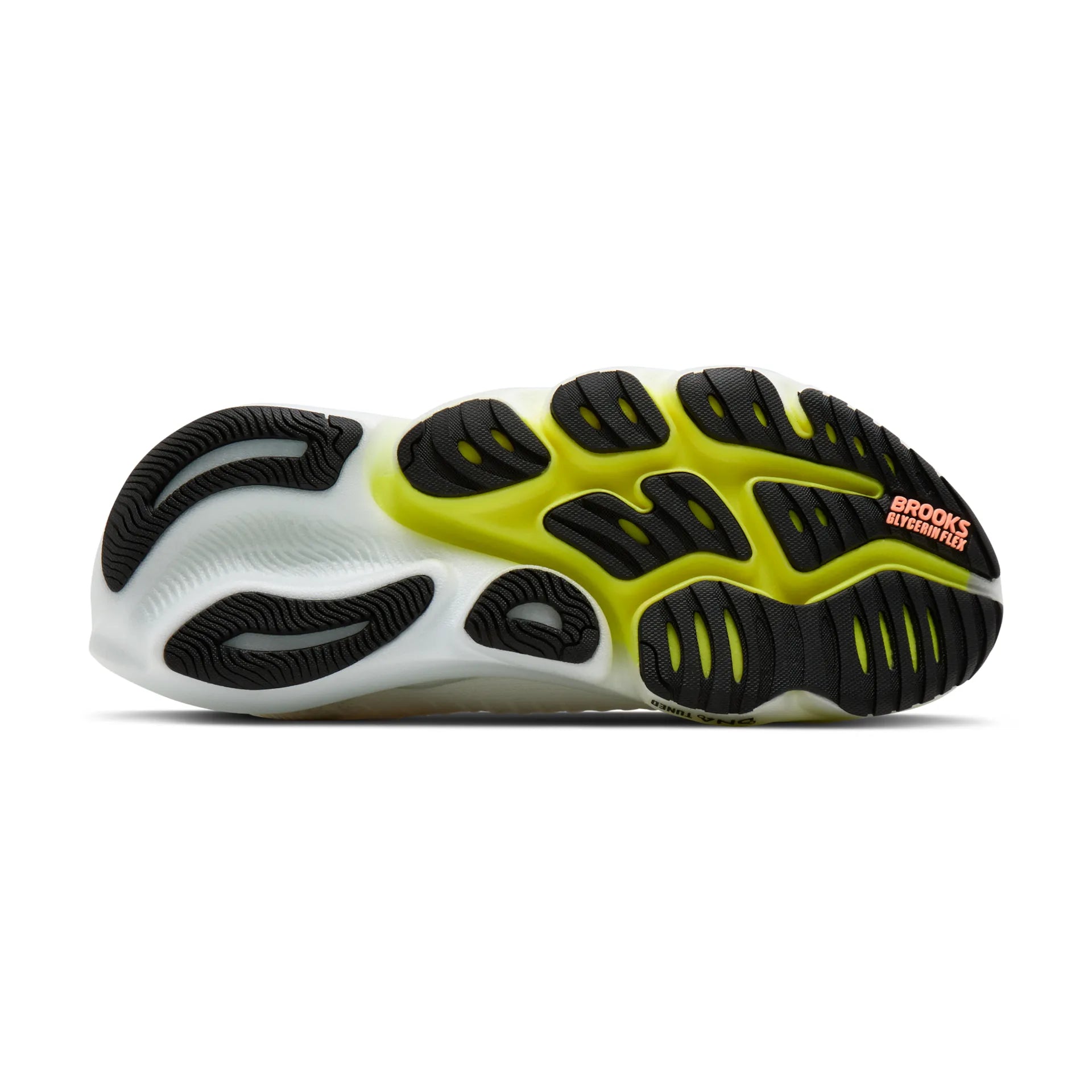 Brooks Damenlaufschuhe Glycerin Flex White/Peach/Nightlife, flexibler Laufschuh für Straße, Long Runs und Workouts - machsport – Bild 