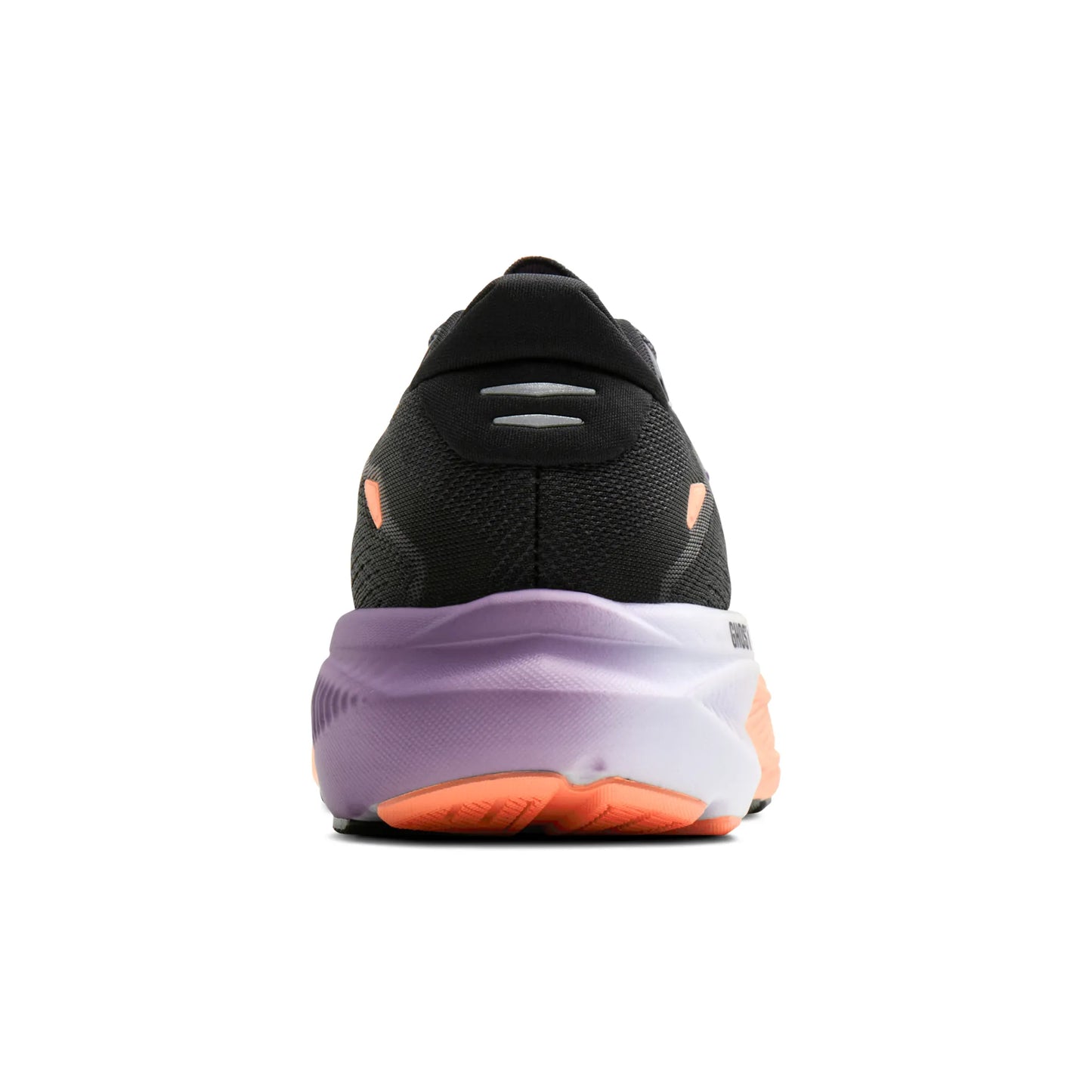Brooks Damenlaufschuhe Ghost 18 Black/Mulled Grape/Peach, neutraler Straßenlaufschuh mit ausgewogener Dämpfung - machsport